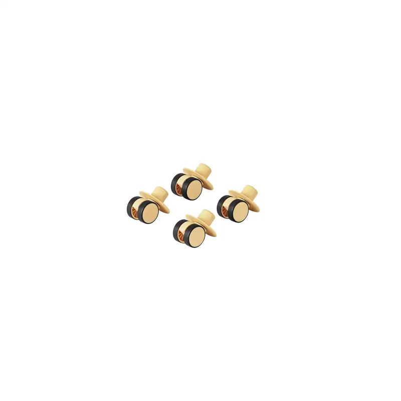 4 x Swirly wheels Honey Yellow