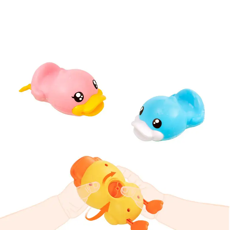 B.Duck Wind Up Bath Duck - Gul/Pink - Image 2