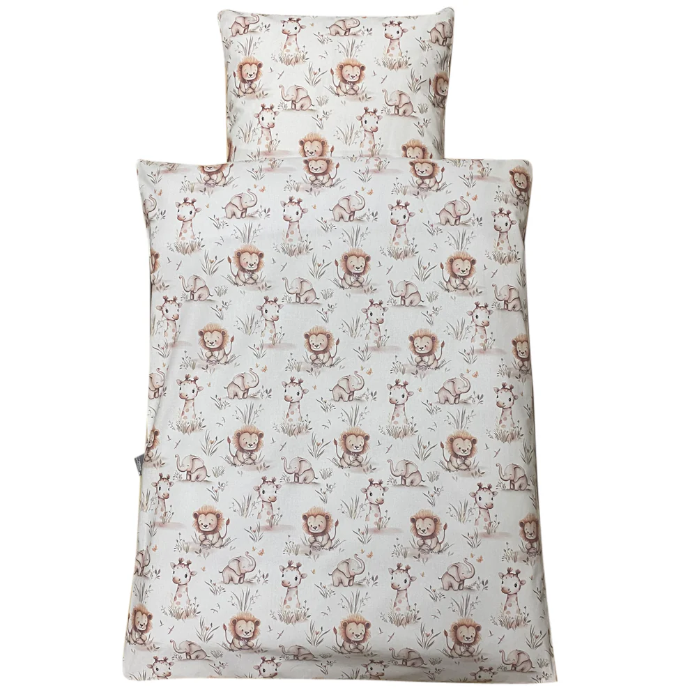 Baby sengelinned, dess. 1339 beige m/ sød giraf