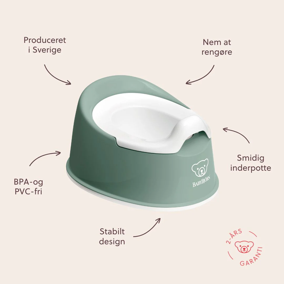 BabyBjörn Smart Potte - Grågrøn/Hvid - Image 2