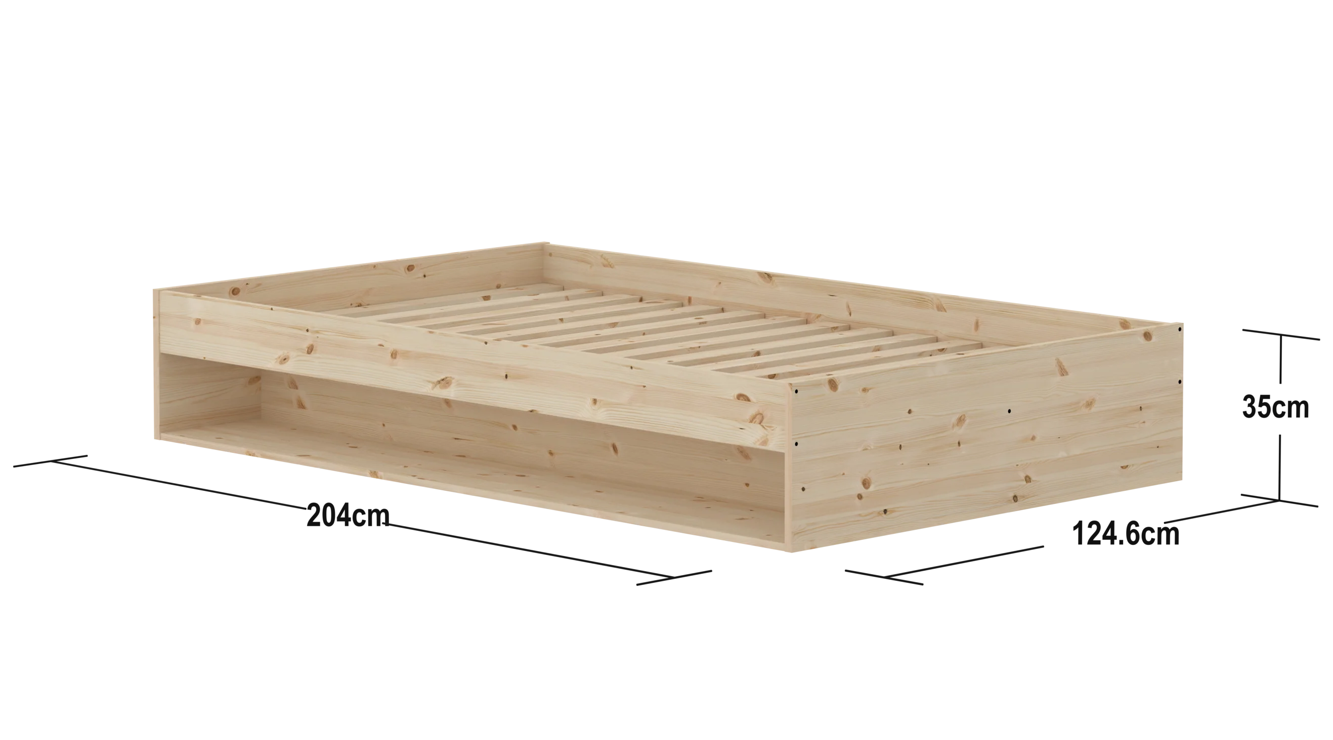 Flexa Grow gulvseng med hylde - 125,5x204cm - Image 3