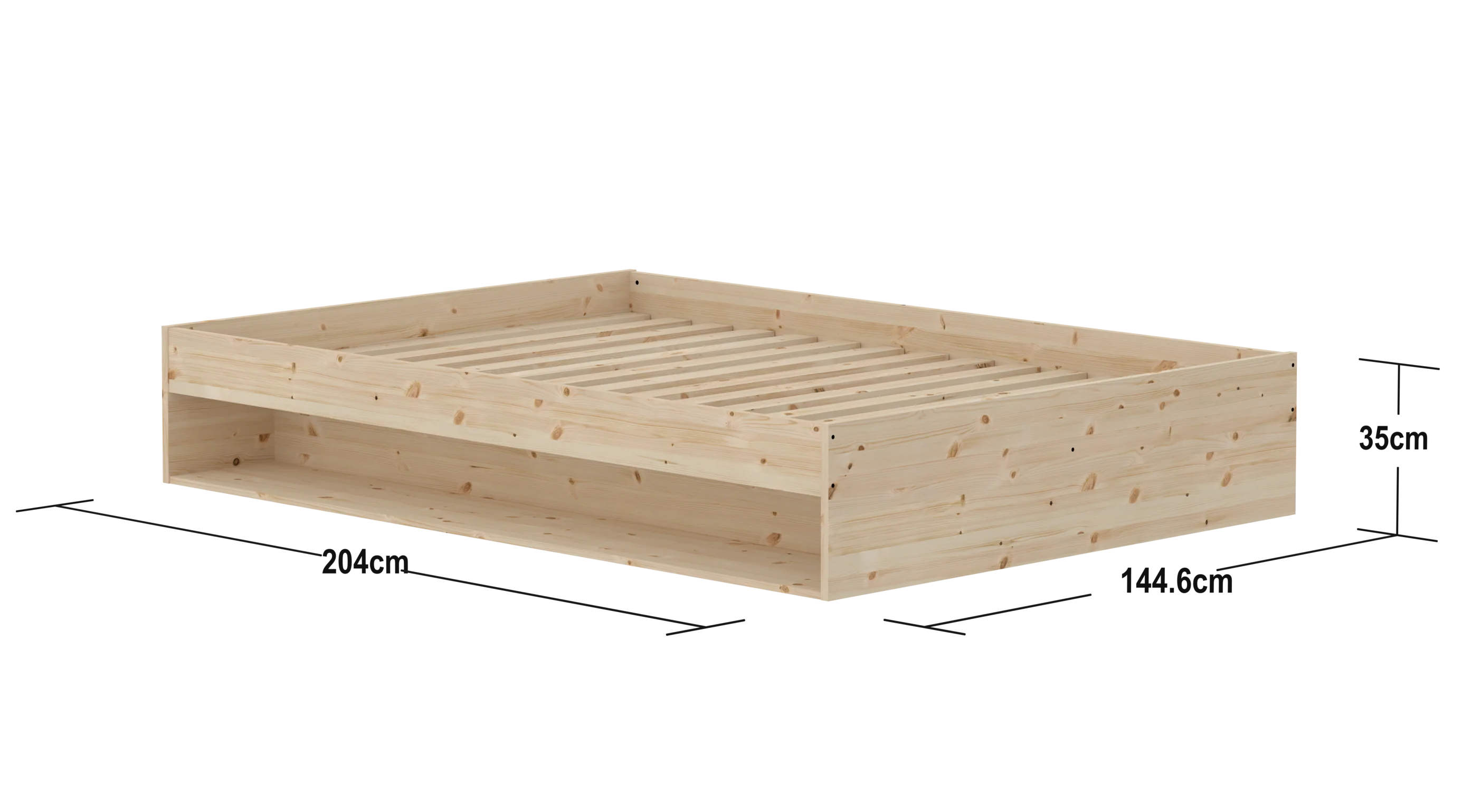 Flexa Grow gulvseng med hylde - 144,5x204cm - Image 3