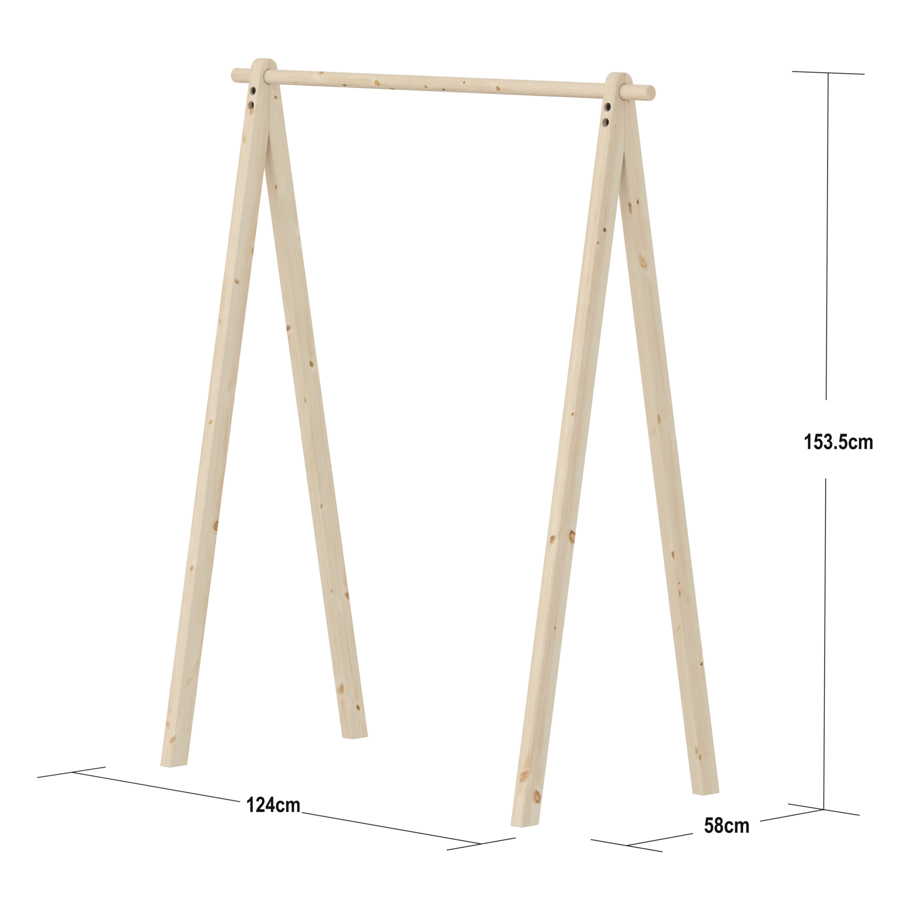 Flexa Grow Tøjstativ 153,5x124x58 Fyrretræ - Image 2