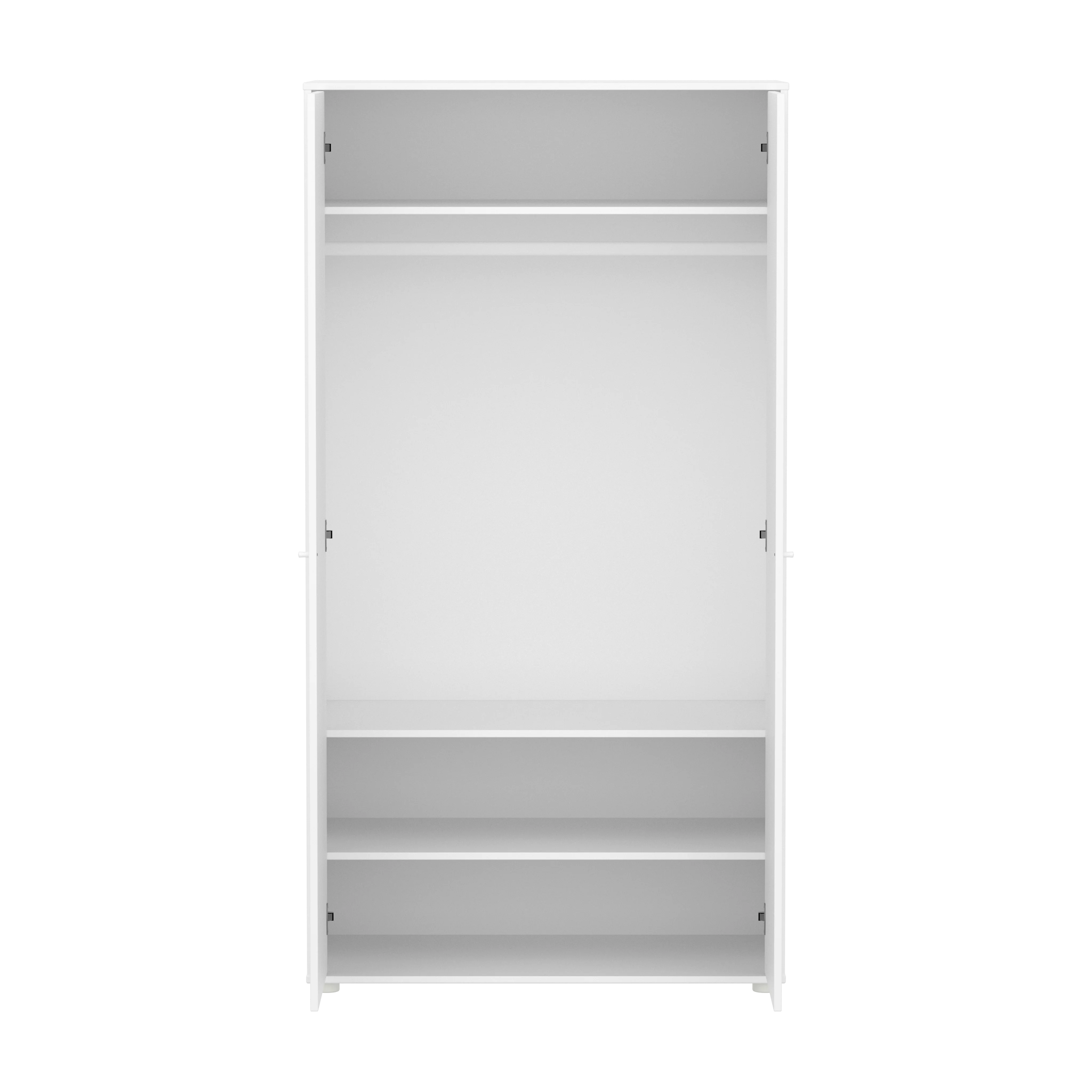 Flexa Saga Garderobeskab 190x100x55 Hvid riller/Hvide greb - Image 2