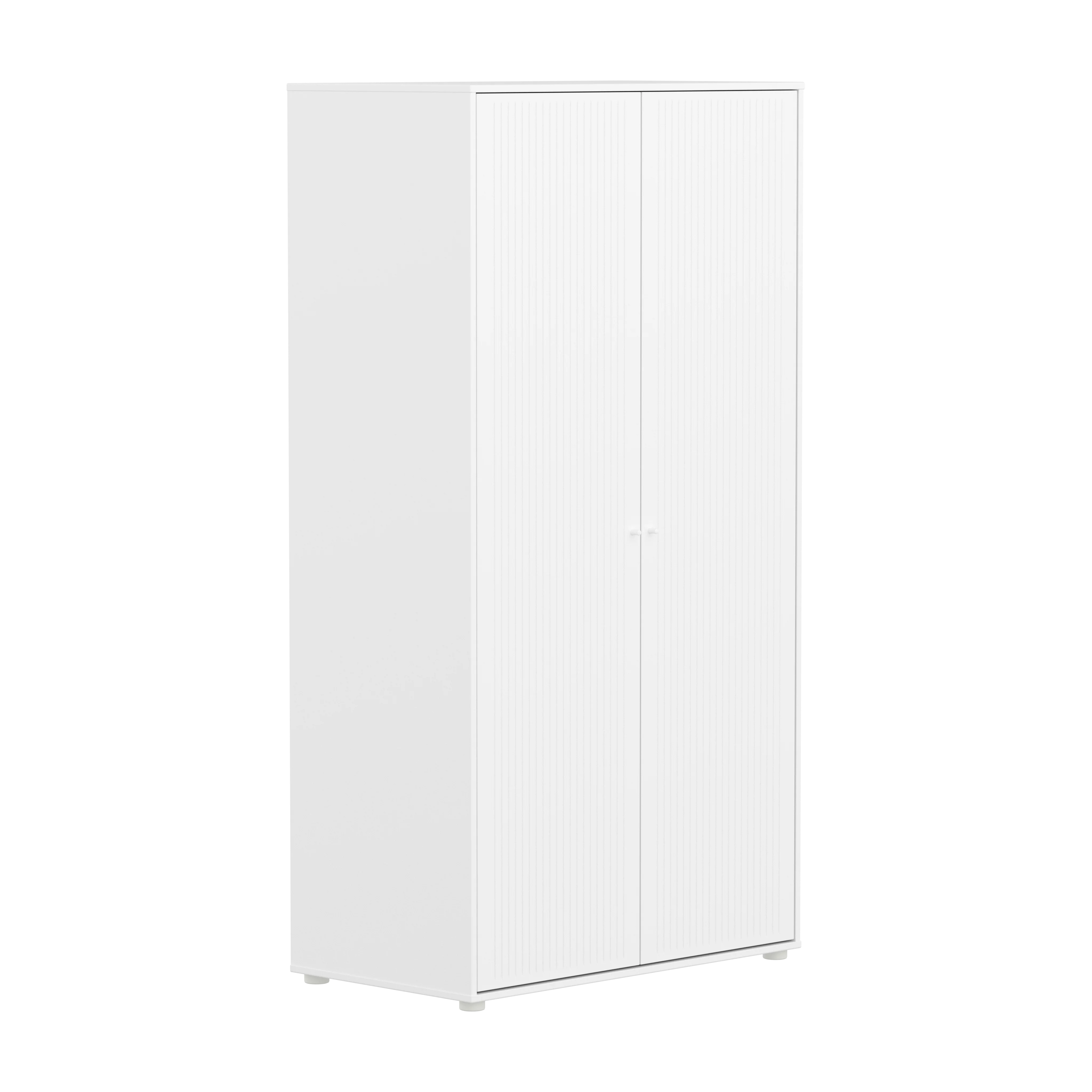 Flexa Saga Garderobeskab 190x100x55 Hvid riller/Hvide greb - Image 4