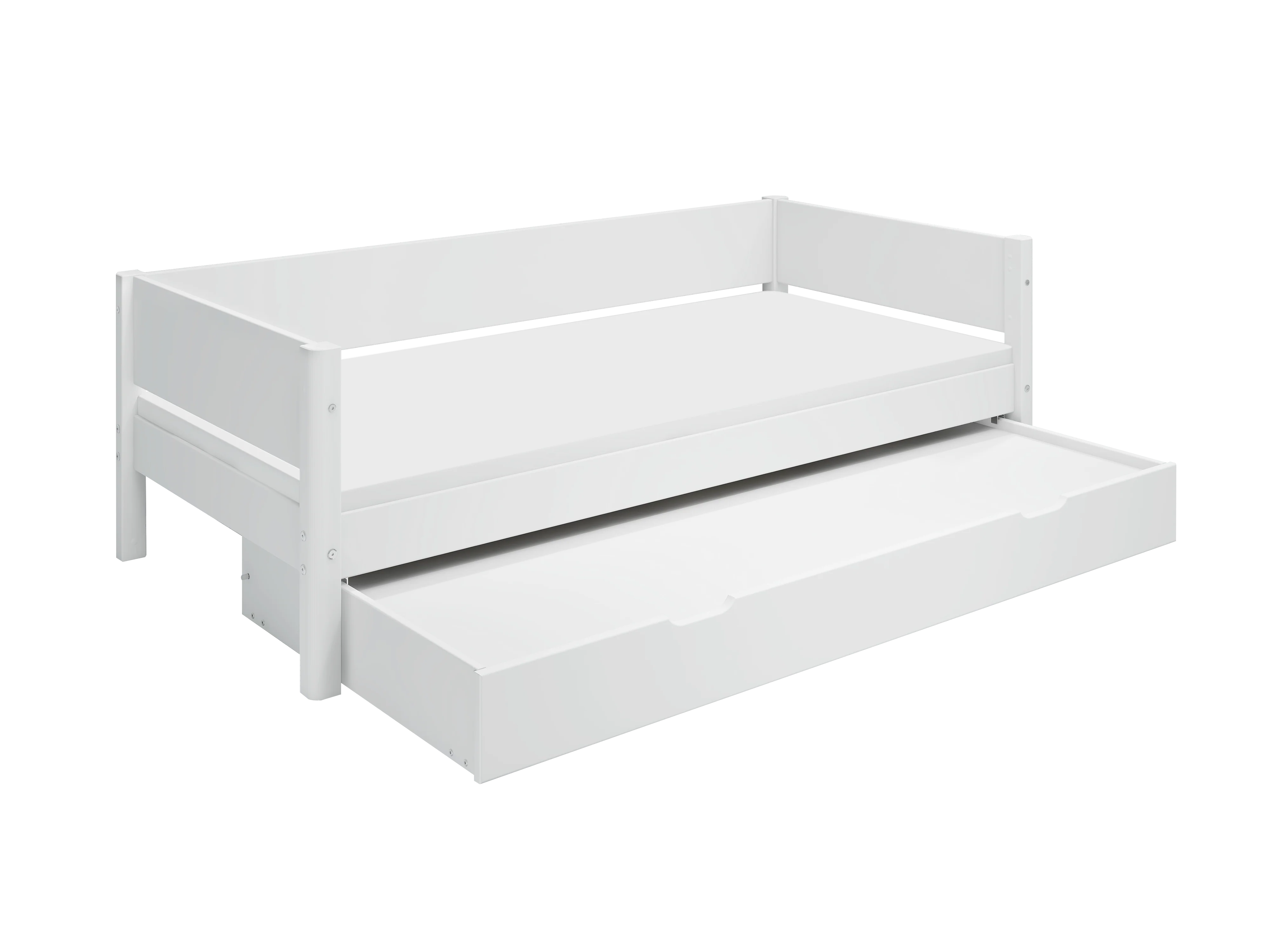 FLEXA WHITE Enkeltseng 90x200 cm m. baggavl incl. Udtræksseng - Hvid/eg - Image 2