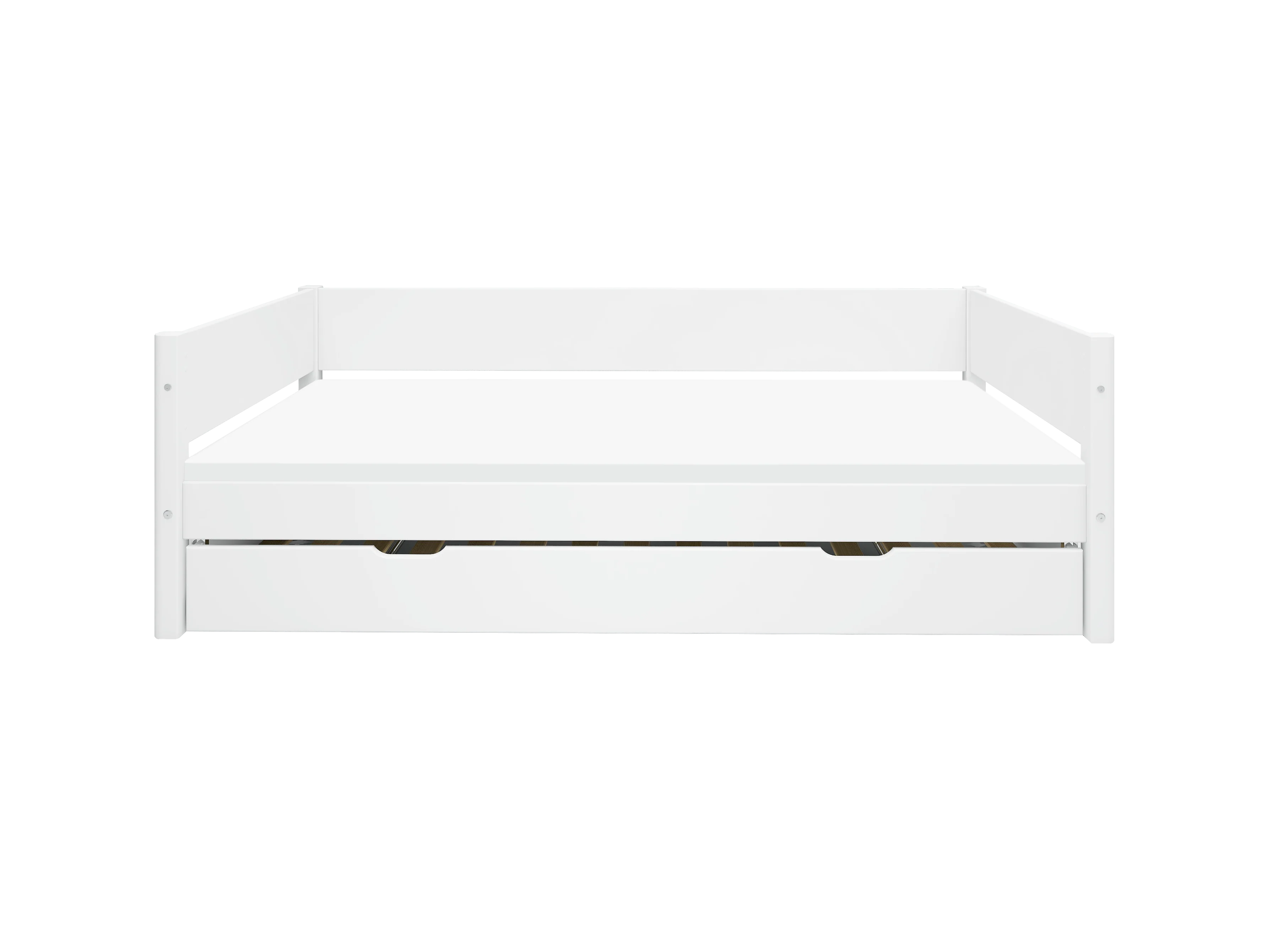 FLEXA WHITE Enkeltseng 90x200 cm m. baggavl incl. Udtræksseng - Hvid/eg - Image 3