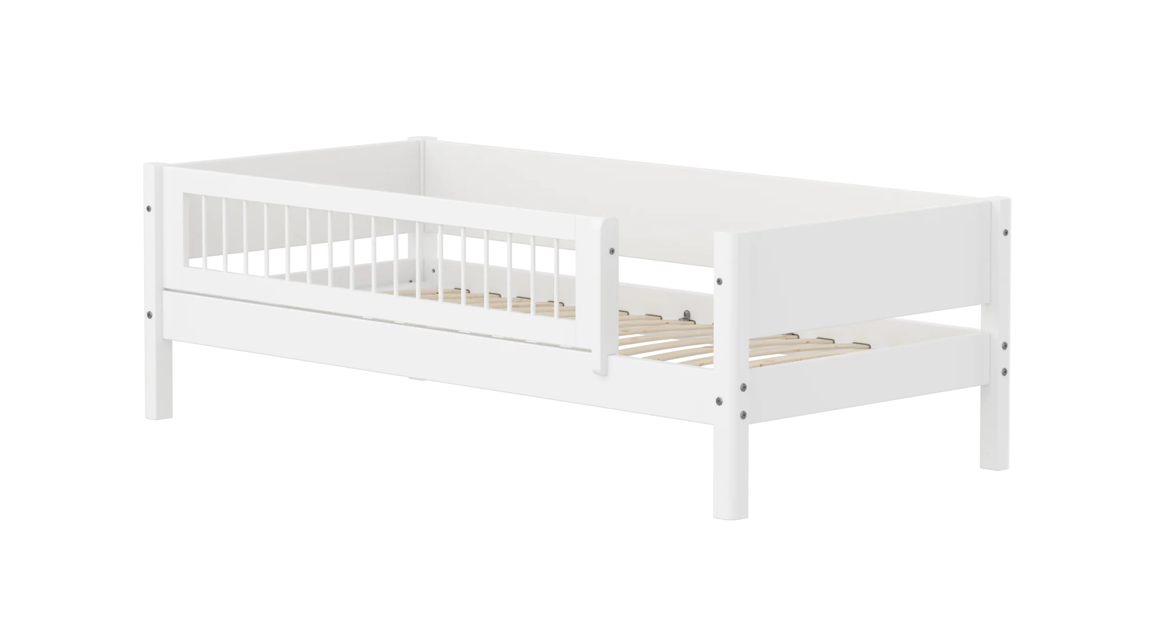 FLEXA WHITE Enkeltseng 90x200 cm m. crossbar sengehest - Hvid
