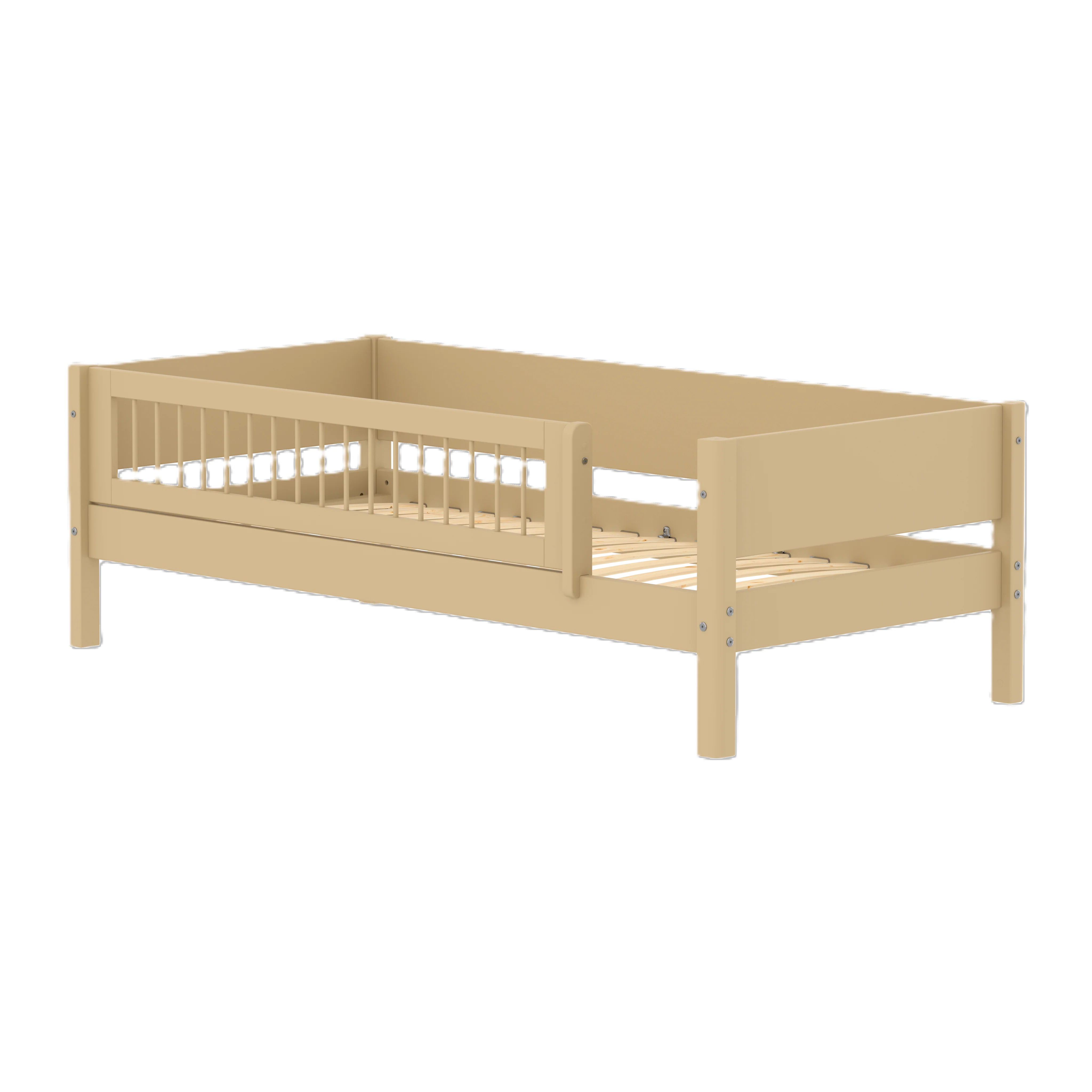 FLEXA WHITE Enkeltseng 90x200 cm m. crossbar sengehest - Sand
