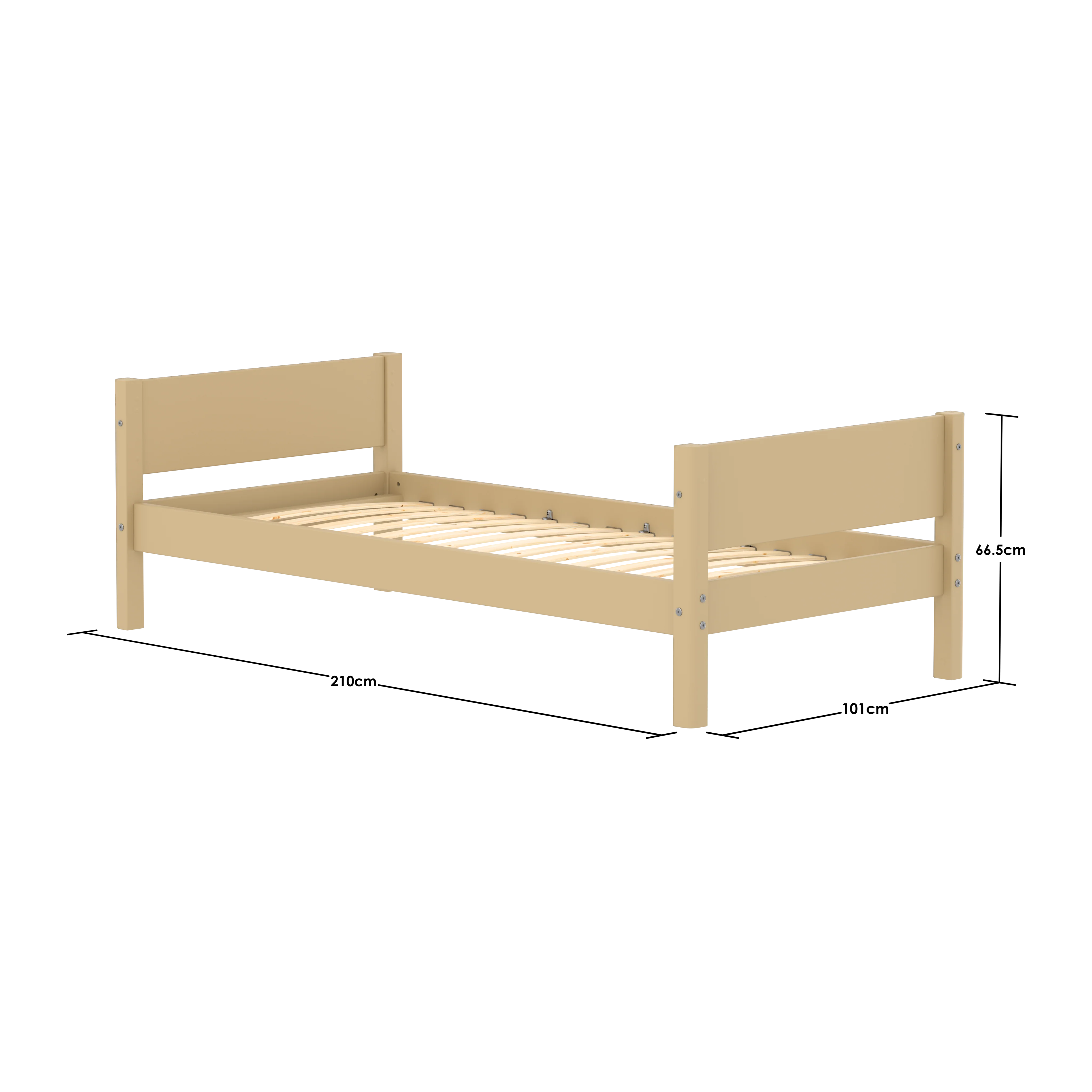 FLEXA WHITE Enkeltseng 90x200 cm - Sand - Image 3