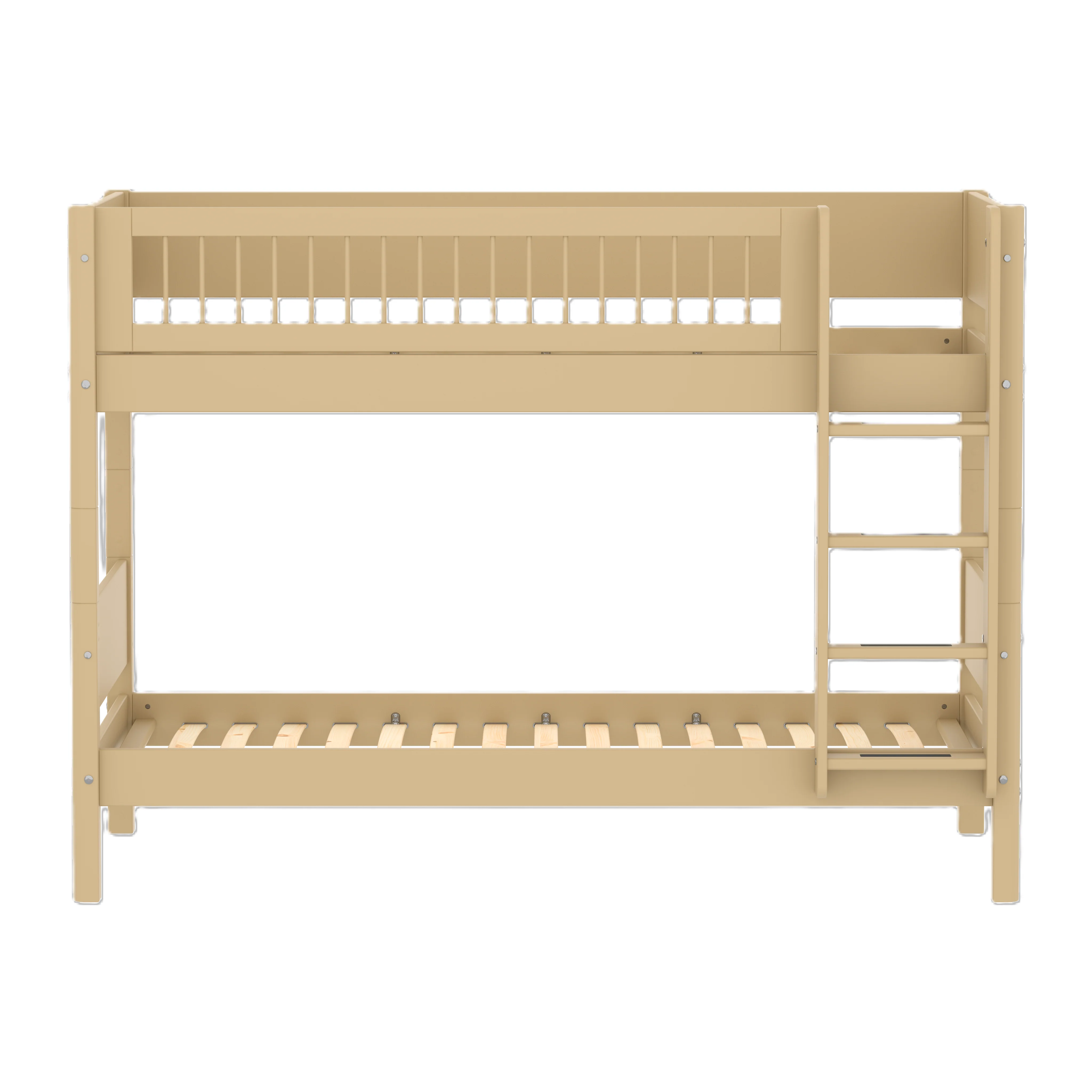FLEXA WHITE Køjeseng 154 cm med stige og crossbar sengehest 90x200 cm- Sand - Image 2