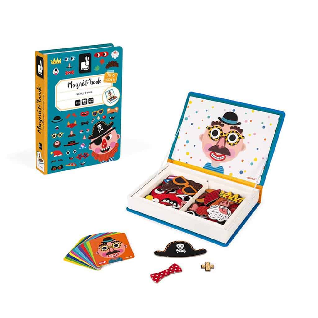 Janod Magnetibook -  Boy’s Crazy Faces