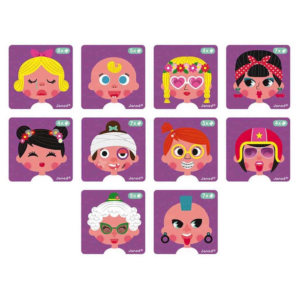 Janod Magnetibook - Girl’s Crazy Faces - Image 3