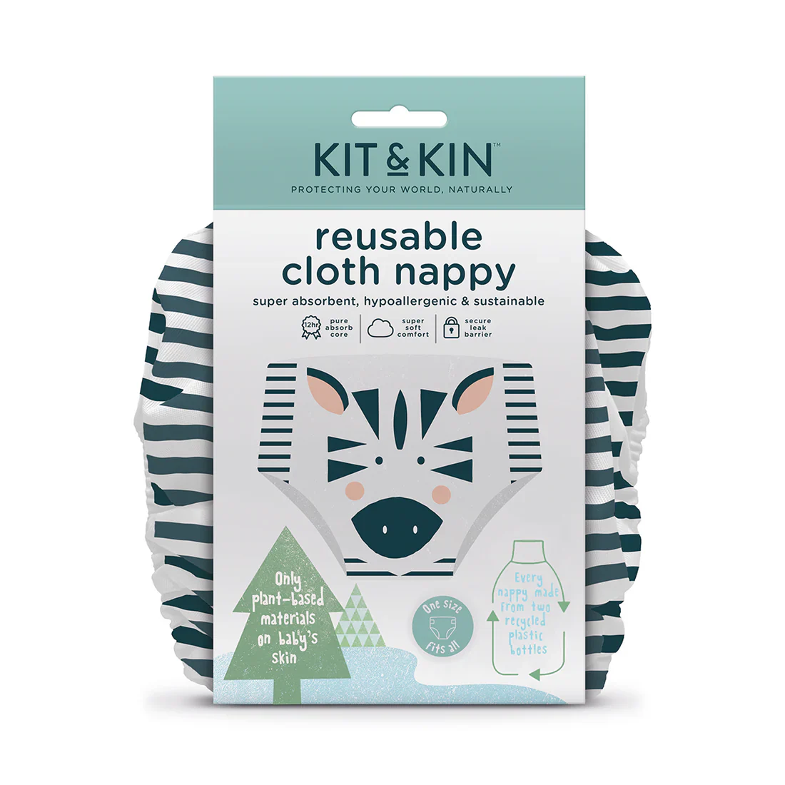 Kit & Kin genanvendelige stofble - Zebra - Image 3
