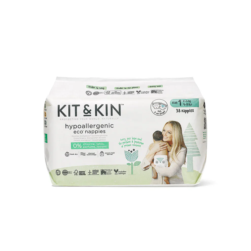 Kit & Kin Økologiske Bleer - Str. 1: 2-5 kg (38 stk) - Image 2