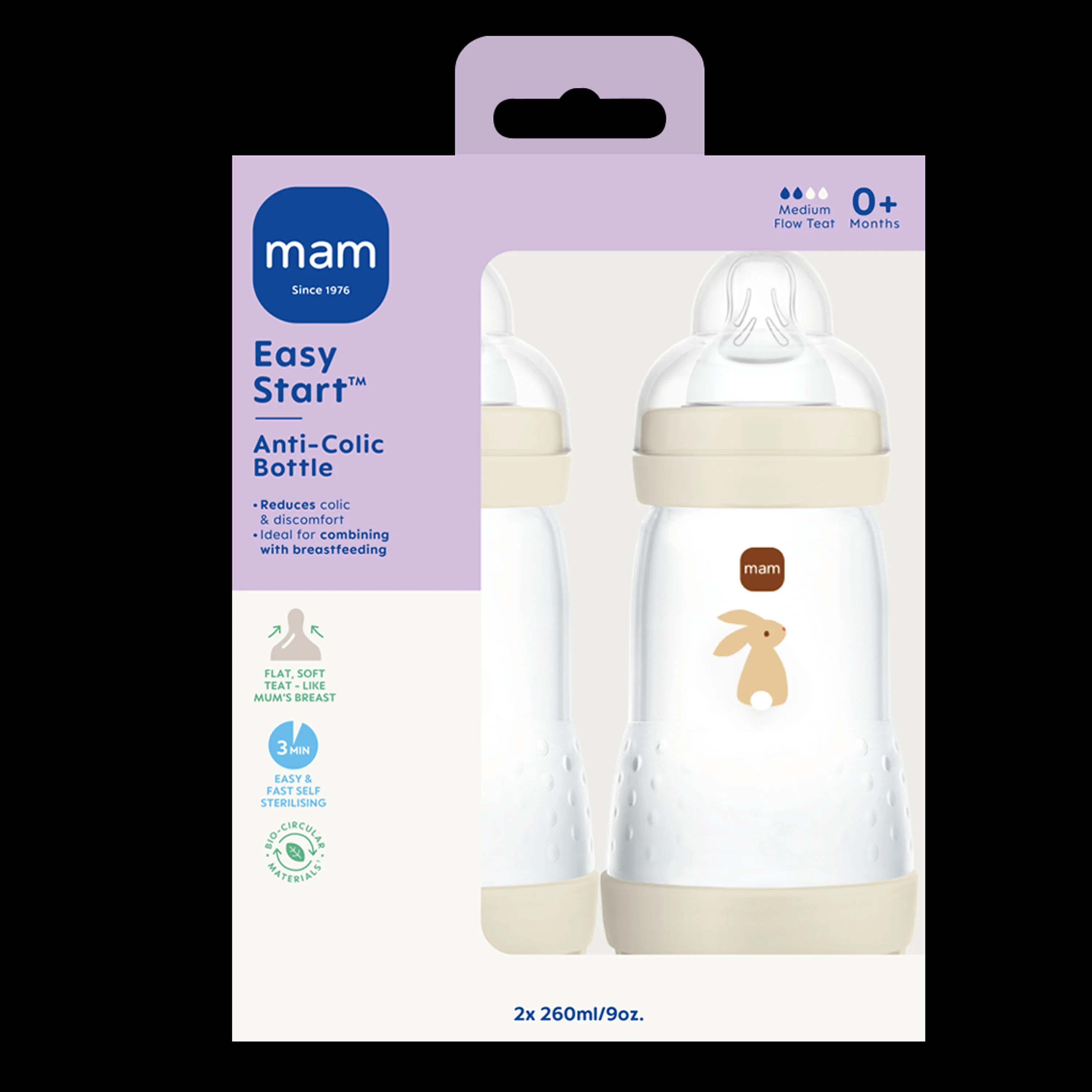 MAM Easy Start Anti - Colic 260ml 2 pak - Neutral - Image 2