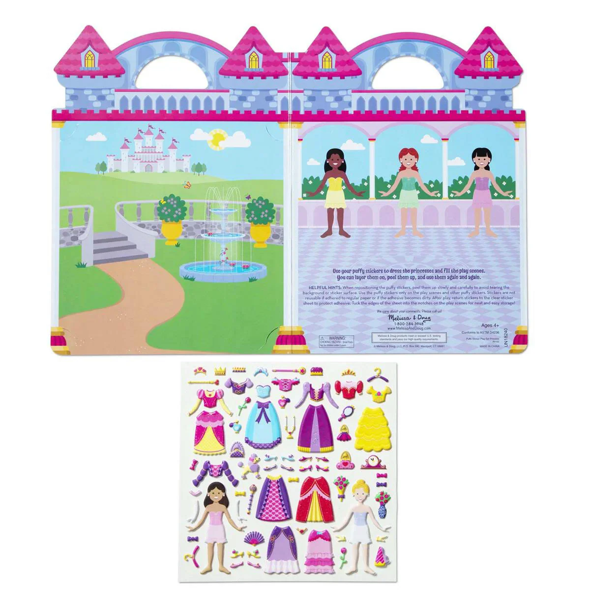 Melissa & Doug Klistermærkesæt, Genanvendelige - Prinsesse - Image 3