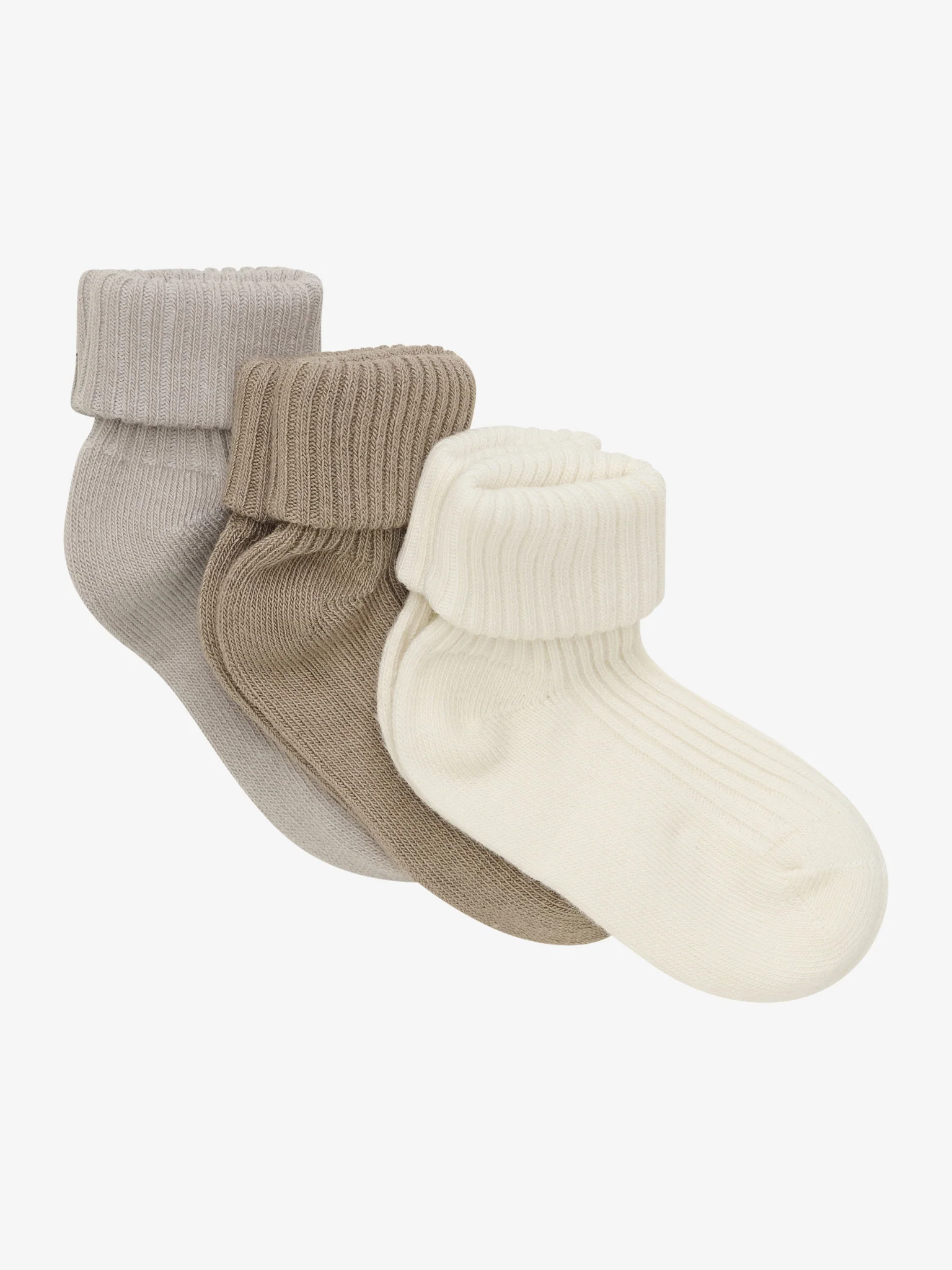 Minymo Rib Sokker 3-pak - Light Taupe