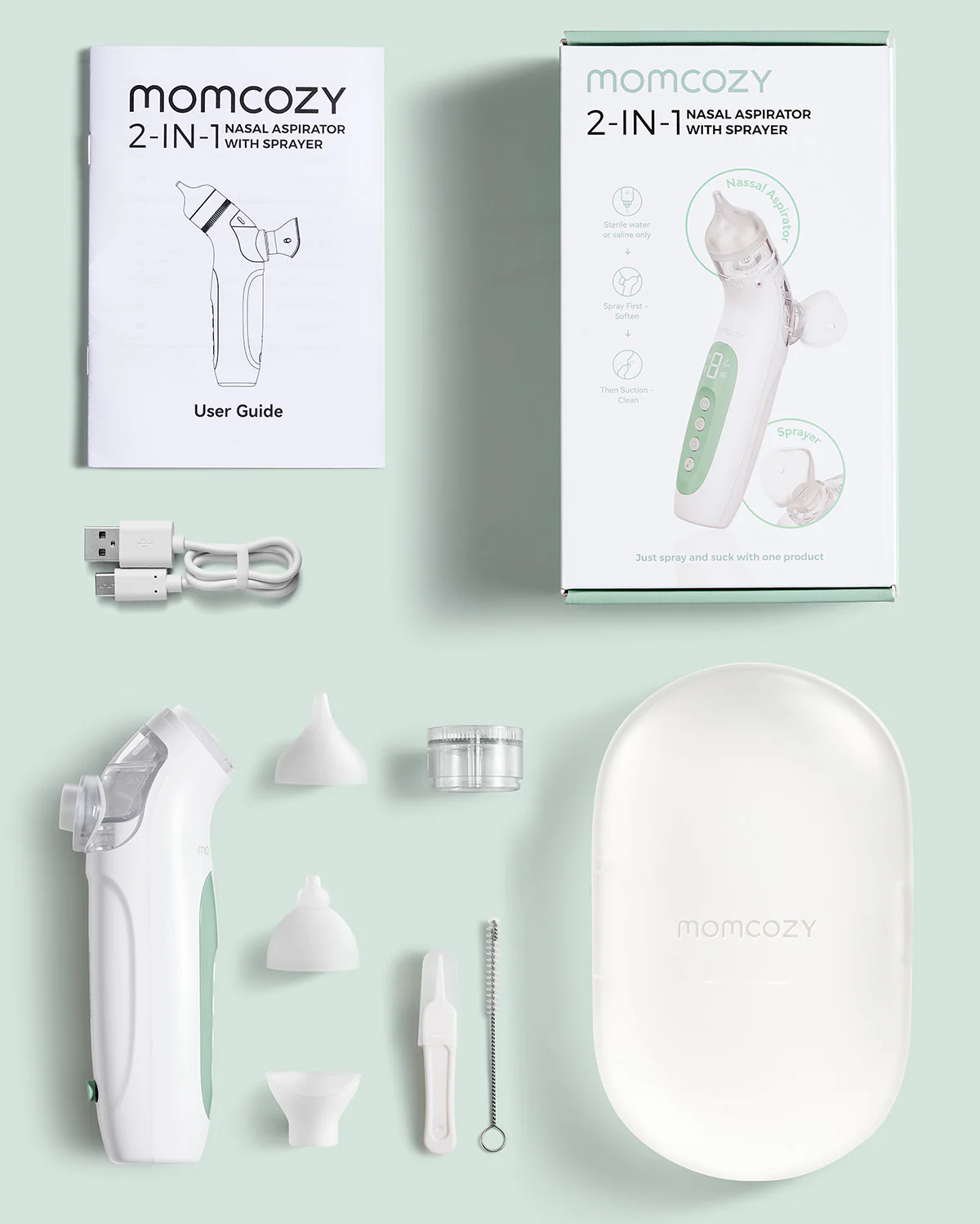 Momcozy BreezyClear™ 2-i-1 elektrisk næsesuger med spray og sug - Image 4