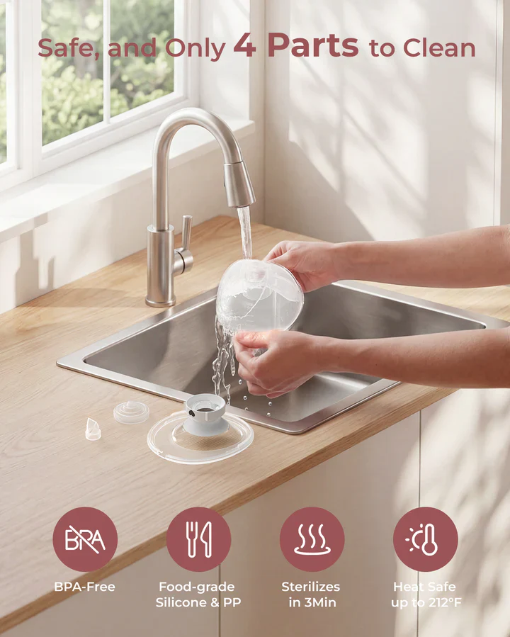 Momcozy M5 bærbar brystpumpe – rød - Image 9