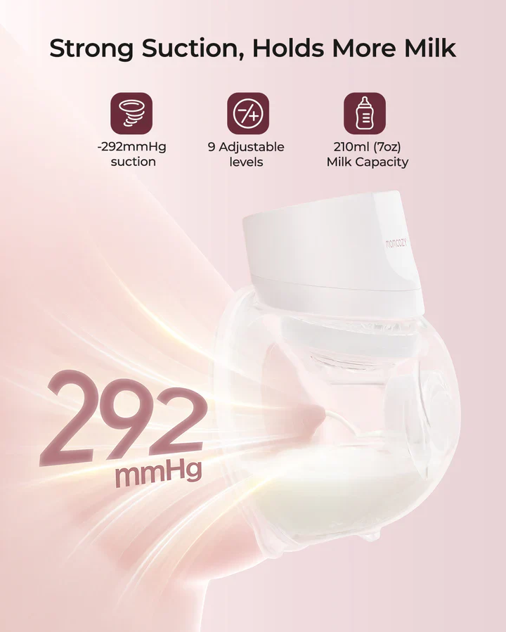 Momcozy S12 Pro dobbelt bærbar brystpumpe – hvid - Image 3