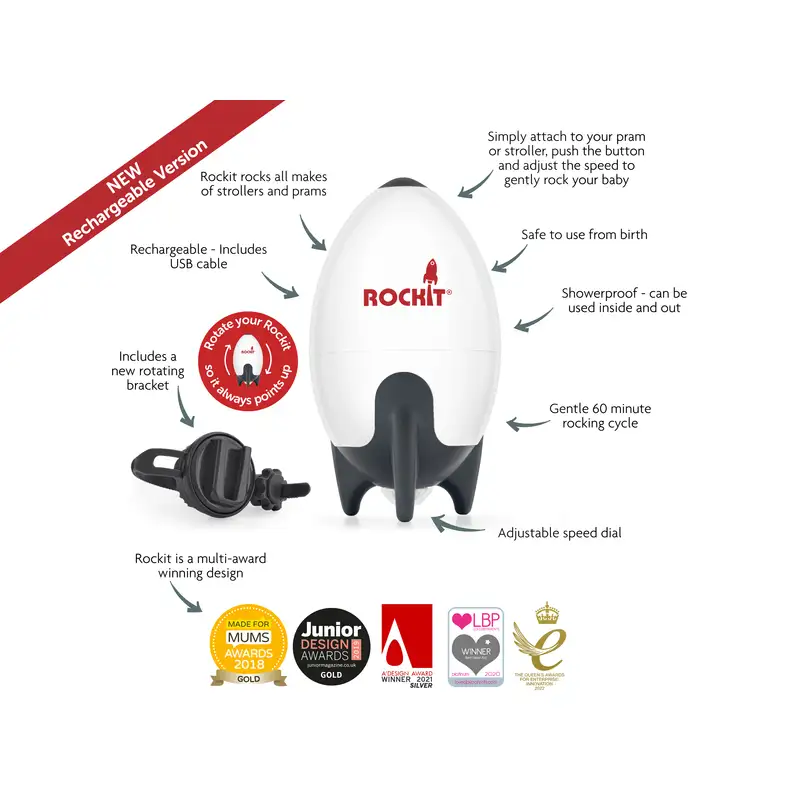 Rockit MK2 Barnevognsvugger - genopladelig - Image 4
