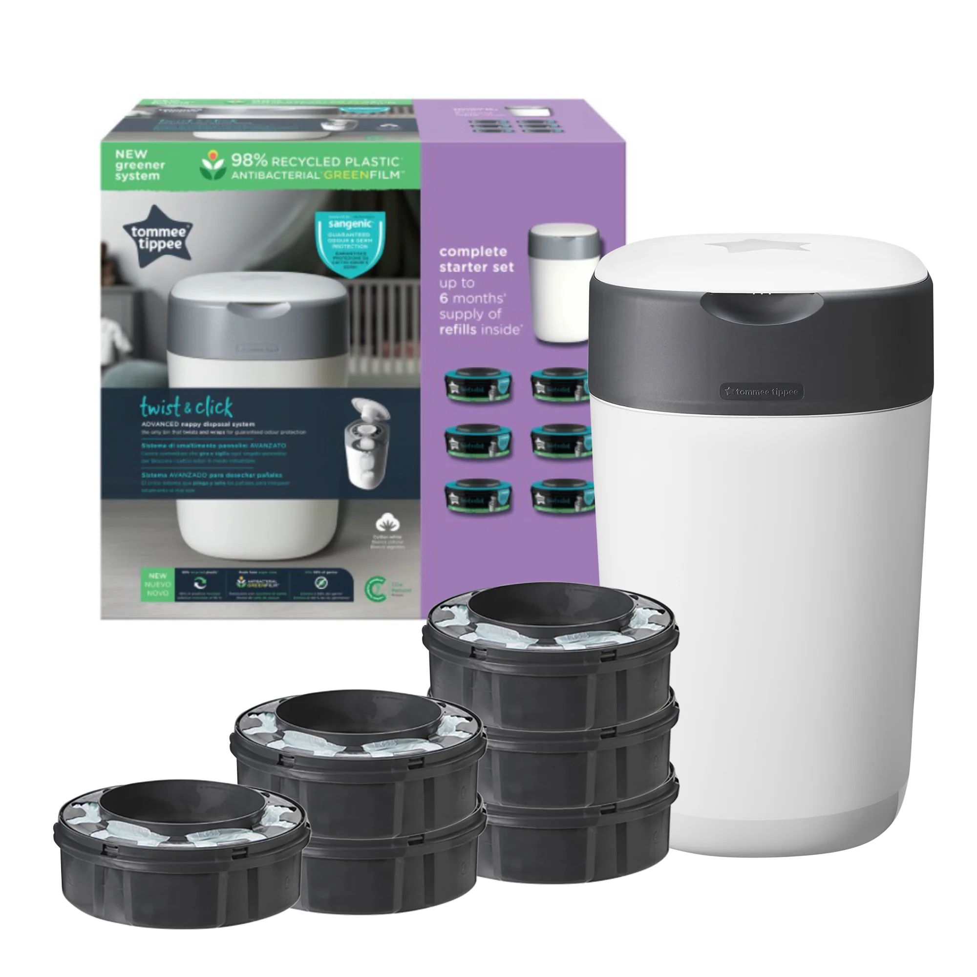 Sangenic Twist & Click inkl. 6 -pack refill