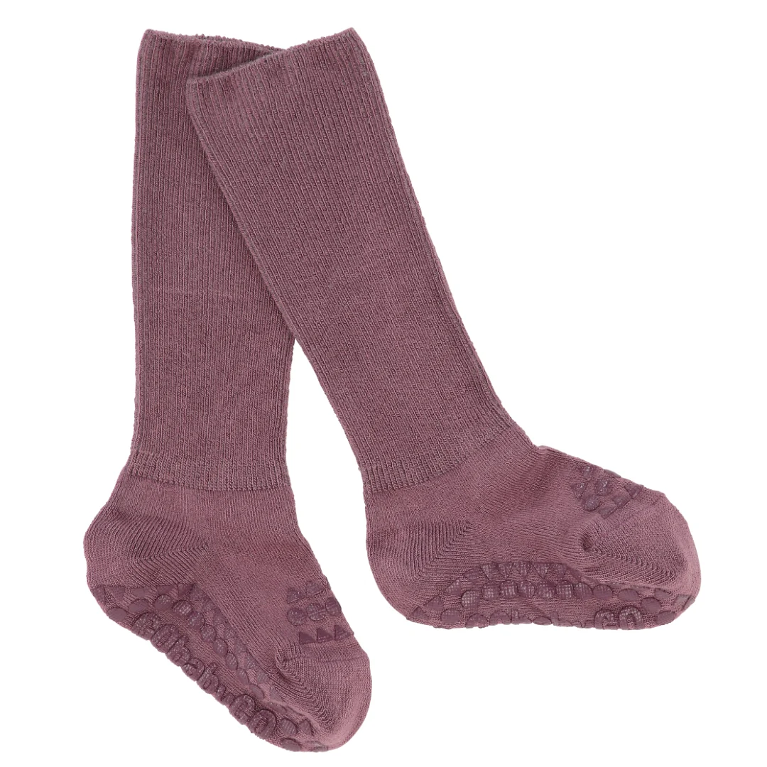 Skridsikre Strømper Bambus - Misty Plum